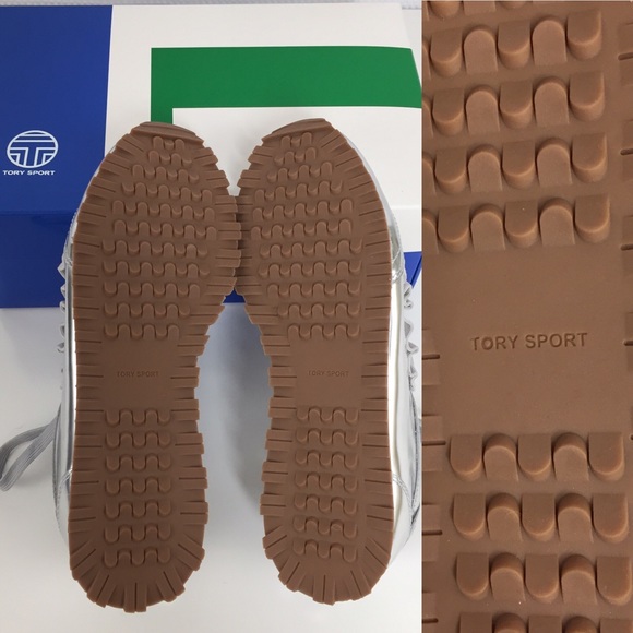 TORY BURCH SPORT NWOT Silver Trainer Size 7.5 - Picture 6 of 8